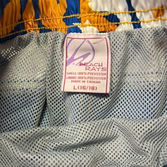 Blue and Orange Men's Swim Shorts - Picture 2 of 4